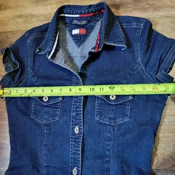 Tommy Hilfiger Y2K Denim Buttondown Dress Size Medium - Picture 3 of 7